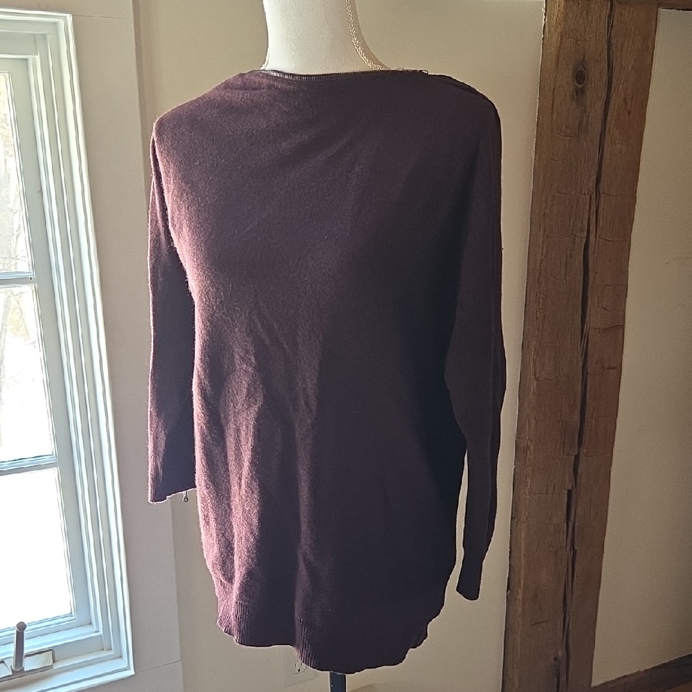 Magaschoni Chocolate Long Sleeve Cashmere Sweater